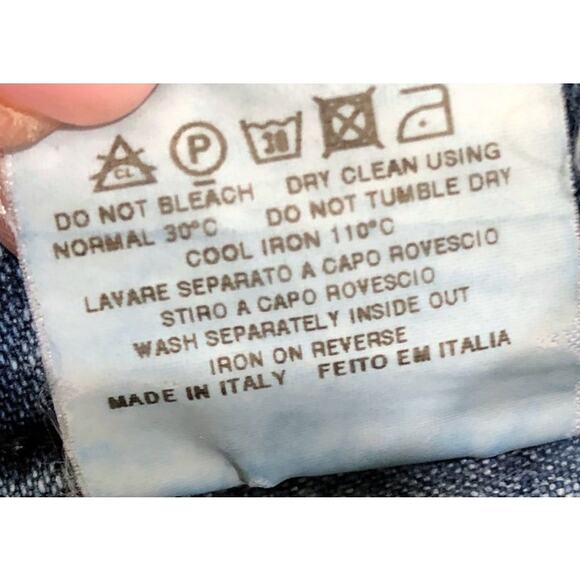 Gabriele Strehle Light Wash High Rise Blue Denim Straight Leg Jeans - Picture 8 of 8